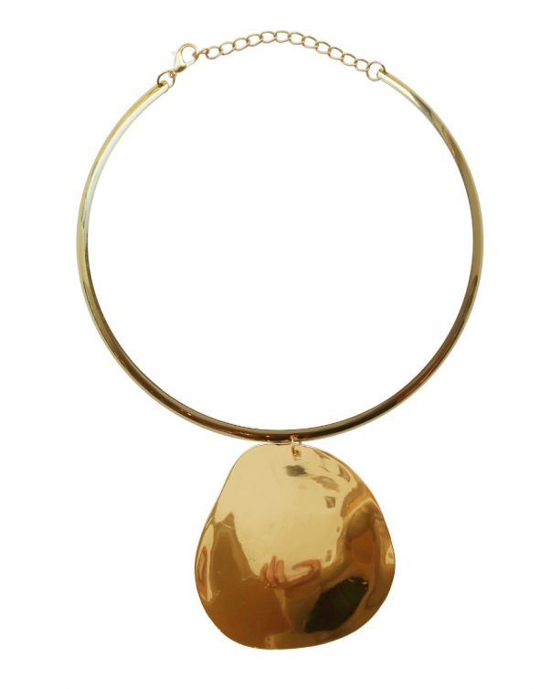 BIG DISC NECKLACE GOLD