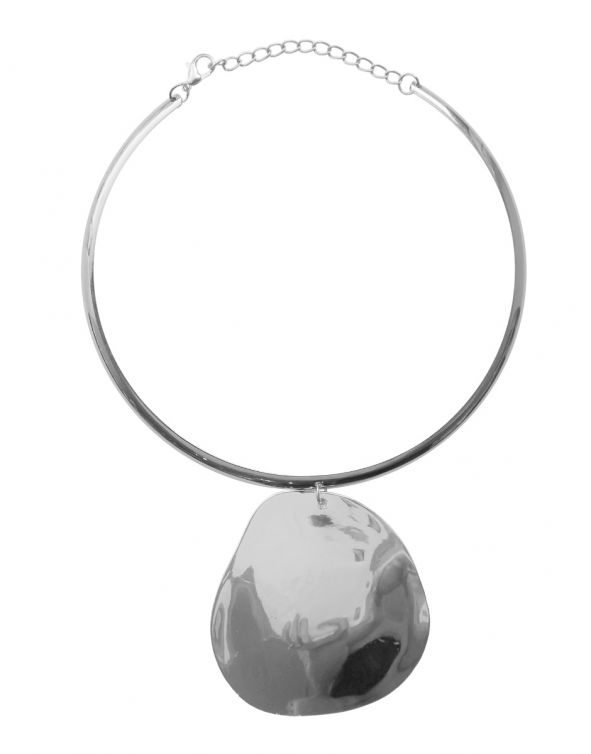BIG DISC NECKLACE SILVER
